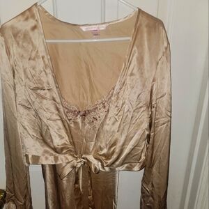 Victoria's Secret Rose Gold Satin Robe